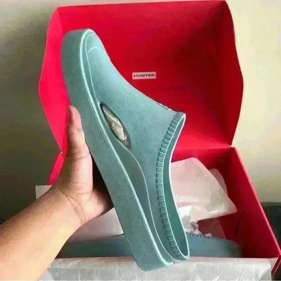 NWB HUNTER Unisex In/Out Bloom Algae Foam, Birdseye Blue Size 14 (12 UK) - Picture 2 of 11